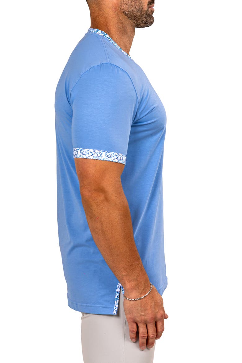 Edison Marthyr0005 Blue Cotton V-Neck T-Shirt, Alternate, color, BLUE