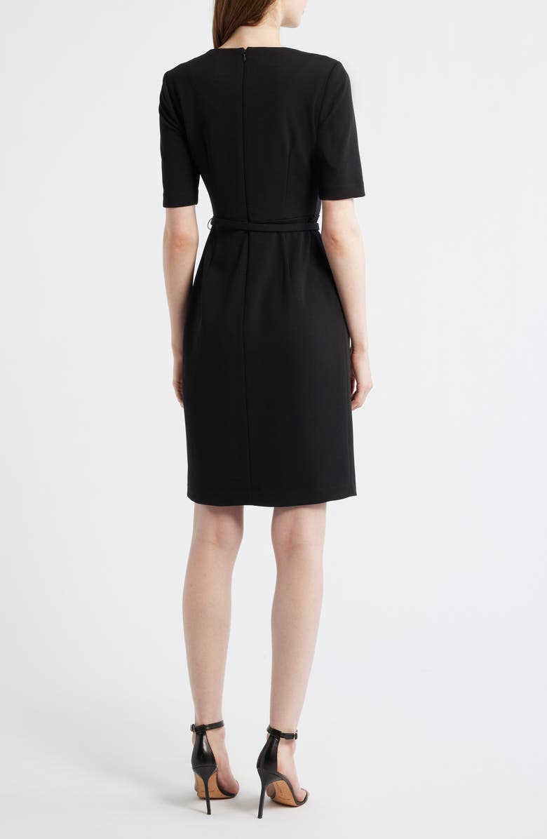 Anne Klein Twist Detail Crepe Sheath Dress, Alternate, color, Anne Black