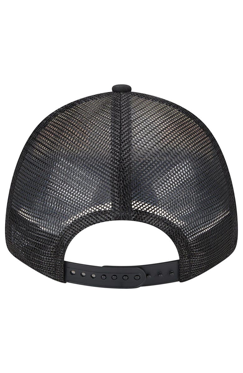 New Era Men's New Era Cream/Black Pittsburgh Steelers Team Stripe Trucker 9FORTY Snapback Hat, Alternate, color,