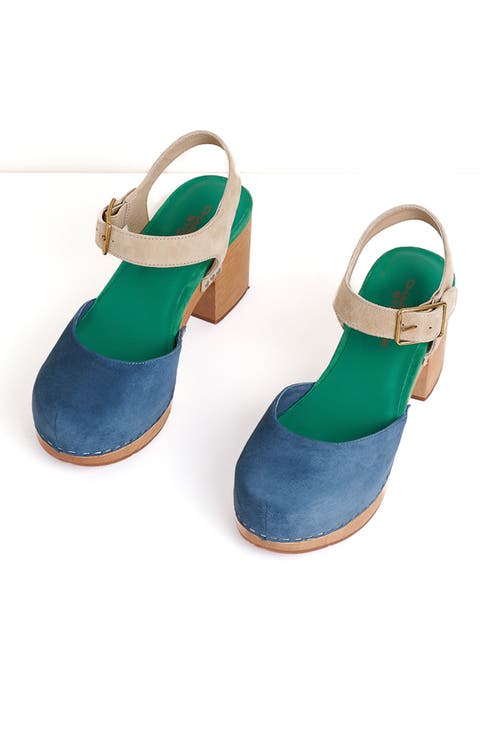 Maud Multicolor Ankle Strap Platform Clog