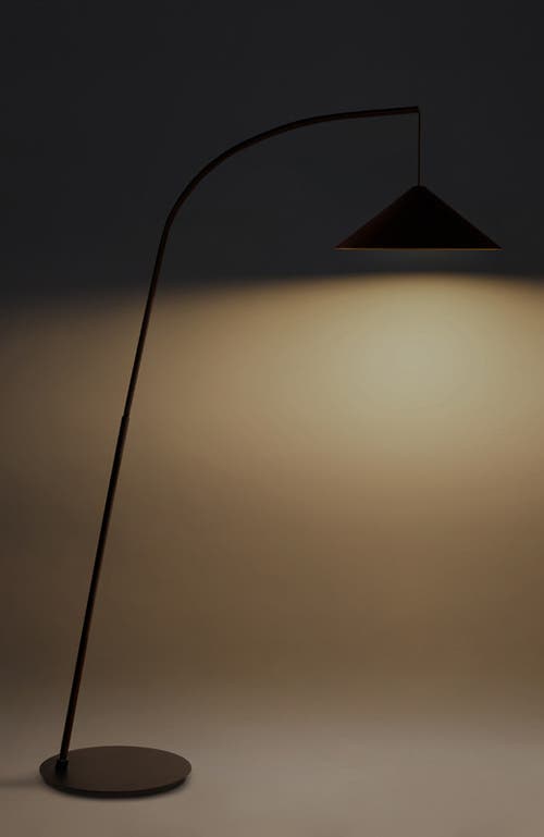 Brightech Devin 66" Modern Led Arc Floor Lamp With Hanging Black Metal Shade In Black
