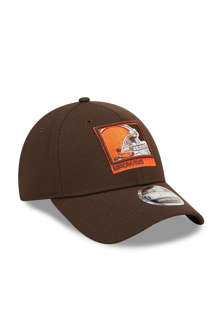 Men's New Era Brown Cleveland Browns Framed AF 9FORTY Snapback Hat, Alternate, color, Brown
