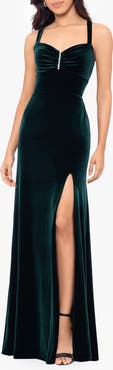 Blondie Nites Slit Velvet Gown