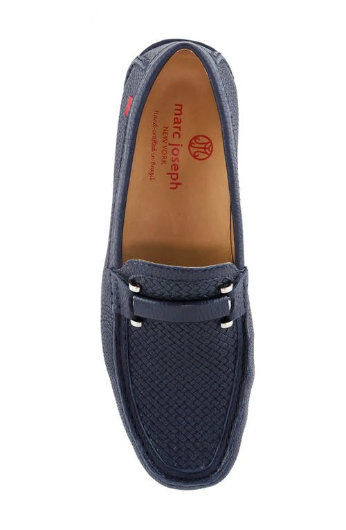 Marc Joseph New York Bryant Park Leather Weave Driver Loafer In Blue