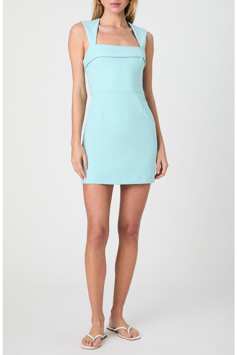 Whisper Square Neck Minidress, Main, color, PASTEL TURQUOISE