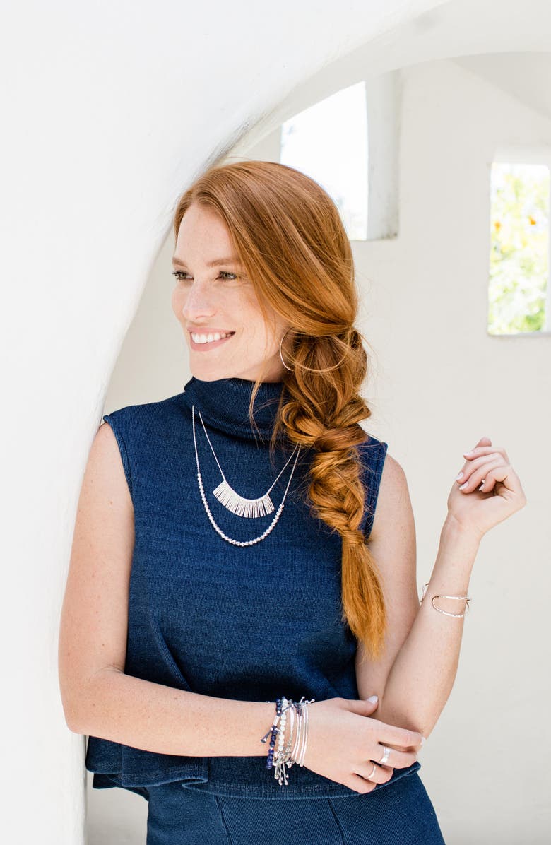 gorjana 'Kylie' Fan Necklace, Alternate, color, Silver