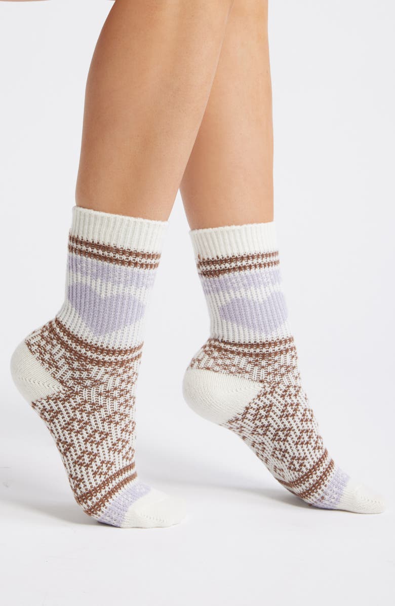 Nordstrom Apres Skis Crew Socks, Main, color, Ivory Heart