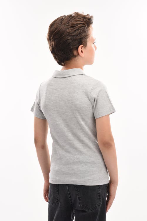 Moustache Mélange-effect Polo Shirt In Grey