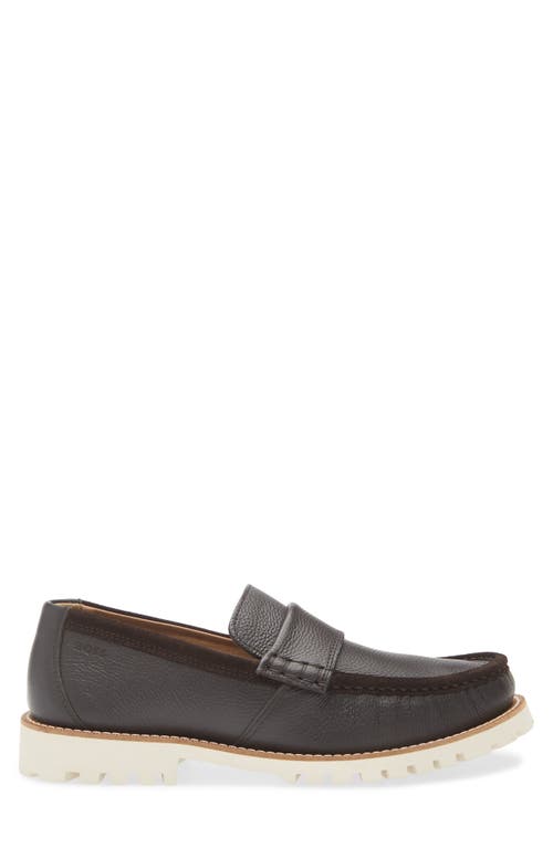 Hugo Boss Boss Tirian Penny Loafer In Dark Brown