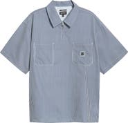 Brixton Journey Water Resistant Short Sleeve Half Zip Popover Shirt