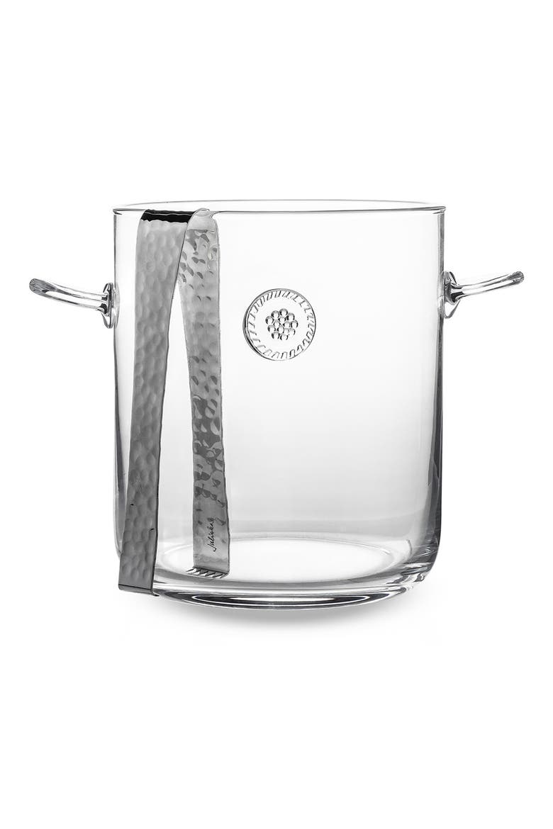 Berry & Thread Ice Bucket with Tongs, Alternate, color, CLEAR