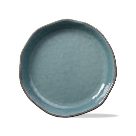 Veranda Large Shallow Melamine Bowl Aqua Serving Salad Bowl