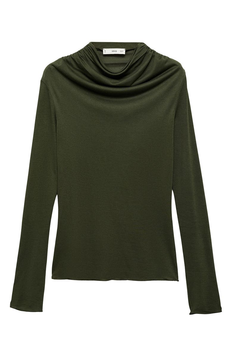 MANGO Funnel Neck T-Shirt, Main, color, Khaki Green
