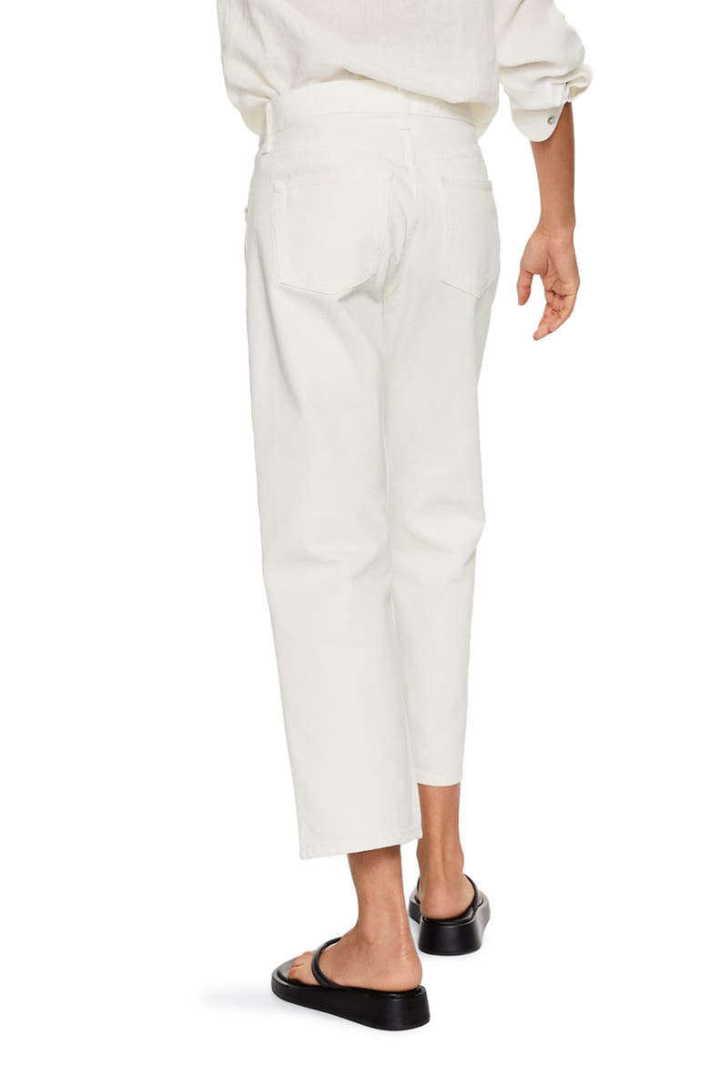 Straight Leg Button Fly Crop Jeans, Alternate, color, WHITE