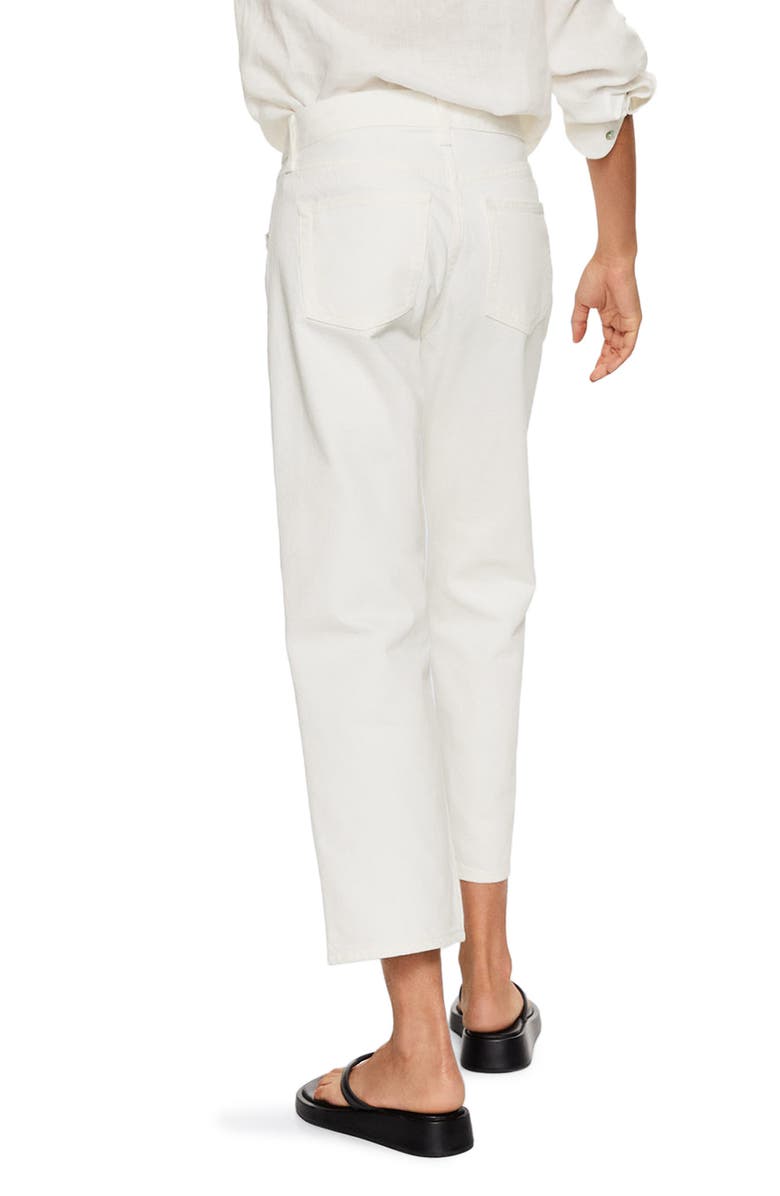 MANGO Straight Leg Button Fly Crop Jeans, Alternate, color, 