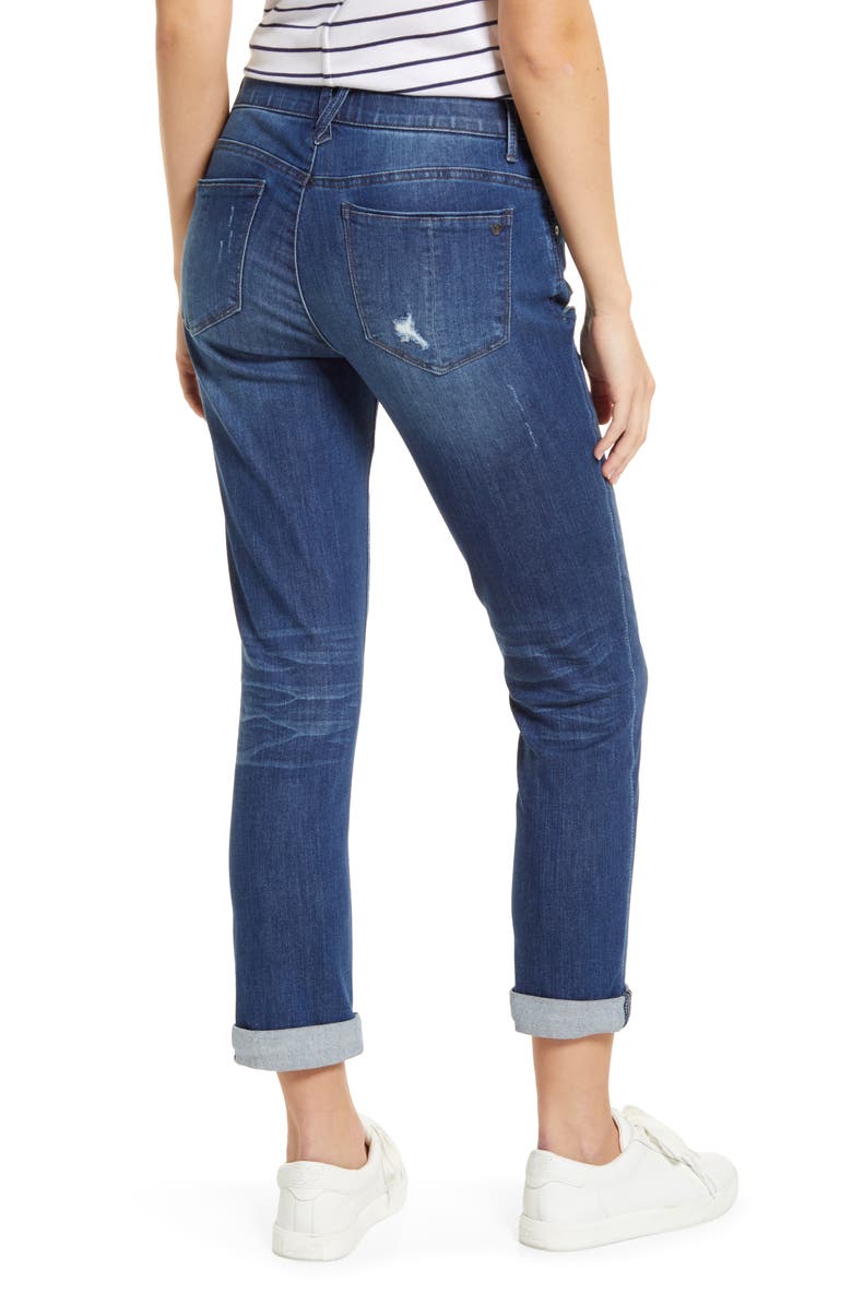 Wit & Wisdom CoolMax<sup>®</sup> Ripped Mid Rise Girlfriend Jeans, Alternate, color,
