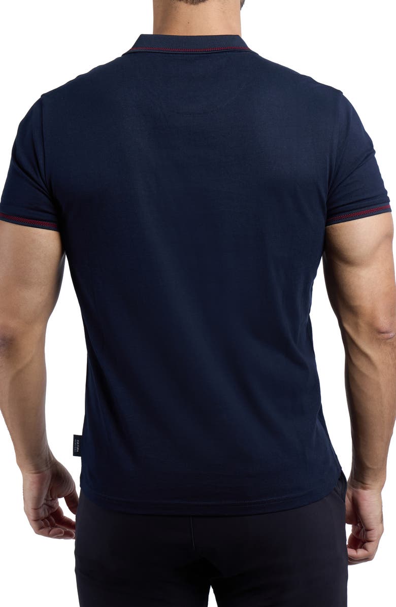 XRAY Jacquard Polo, Alternate, color, Navy/ Burgundy