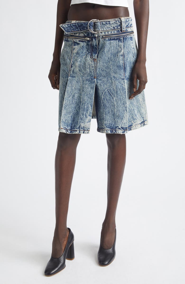Vaquera Denim Car Wash Pleated Skirt, Main, color, Blue