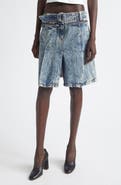 Vaquera Denim Car Wash Pleated Skirt