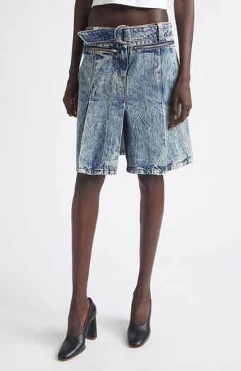 Denim Car Wash Pleated Skirt