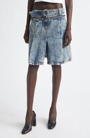 Vaquera Denim Car Wash Pleated Skirt
