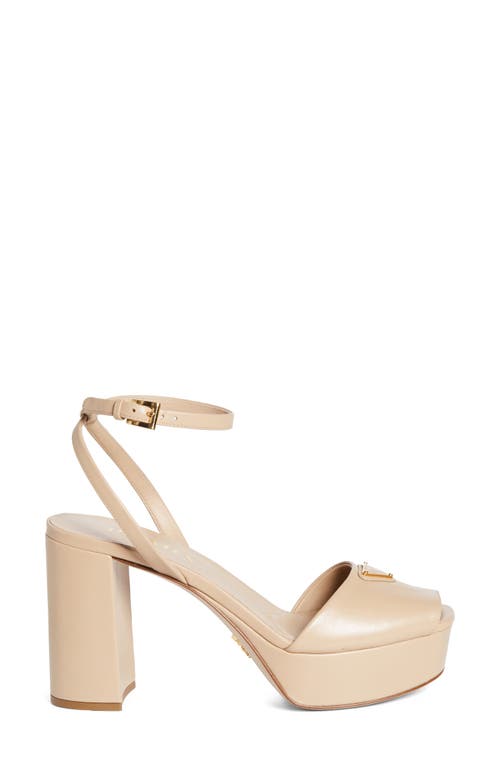 Prada Logo Platform Sandal
