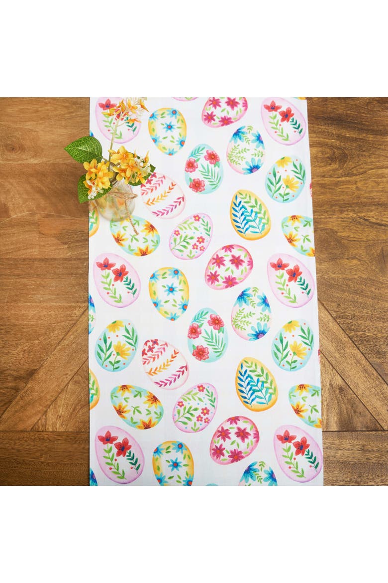 Easter Egg Charm & Plaid 100% Cotton Table Runner 14" x 72", Alternate, color, Green