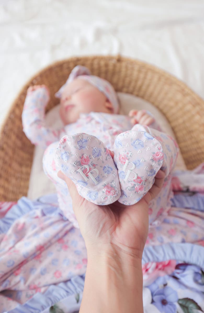 Posh Peanut Ruffle Zip Footie, Alternate, color, Pink