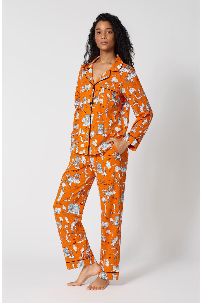Long Sleeve Pajamas, Alternate, color, SPOOKY IN THE CITY