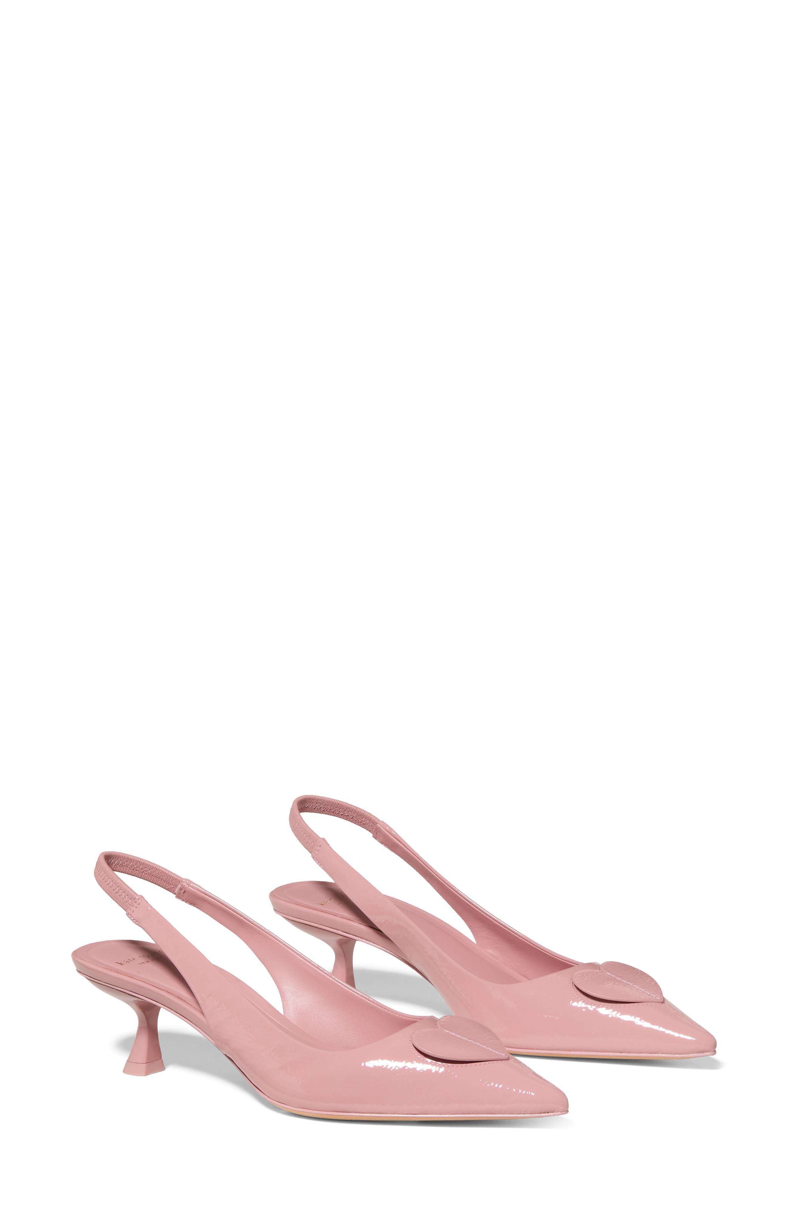 Kate Spade New York lover crinkle patent leather slingback pump, Alternate, color, Barre Pink
