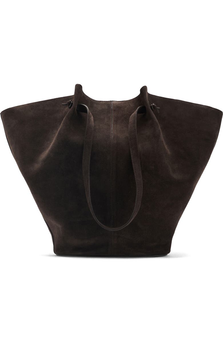 MANGO Suede Shopper Bag, Main, color, Chocolate