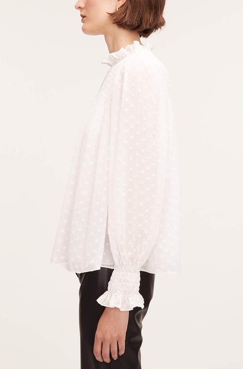 Rebecca Taylor Clip Dot Blouse In Snow