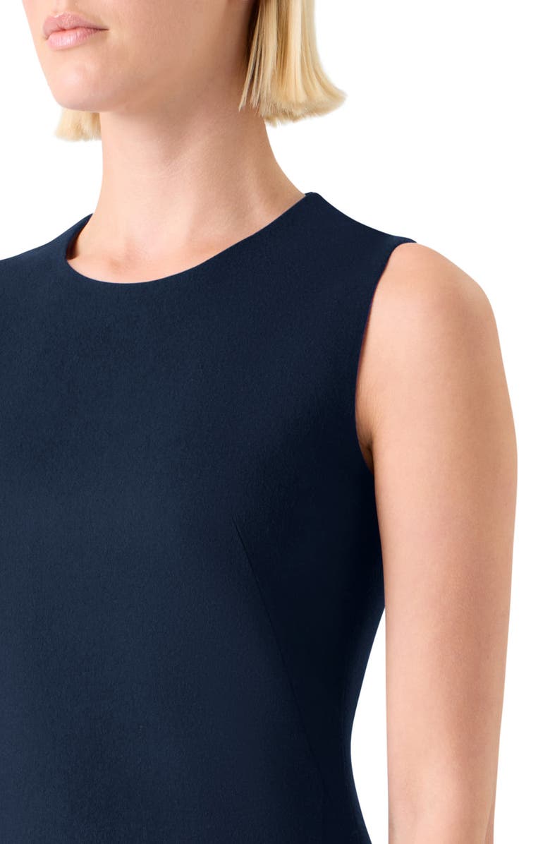 Akris Double Face Wool Flannel Sheath Dress, Alternate, color, Navy