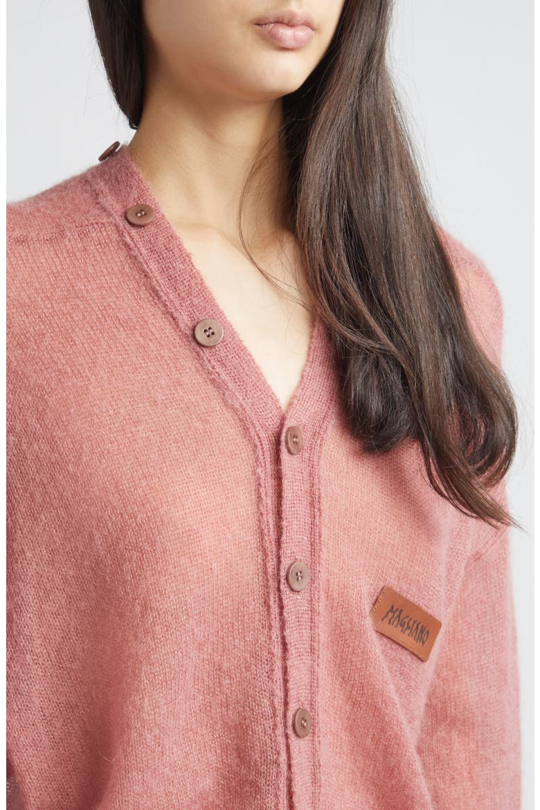 Mélange Mohair & Wool Cardigan, Alternate, color, PINK
