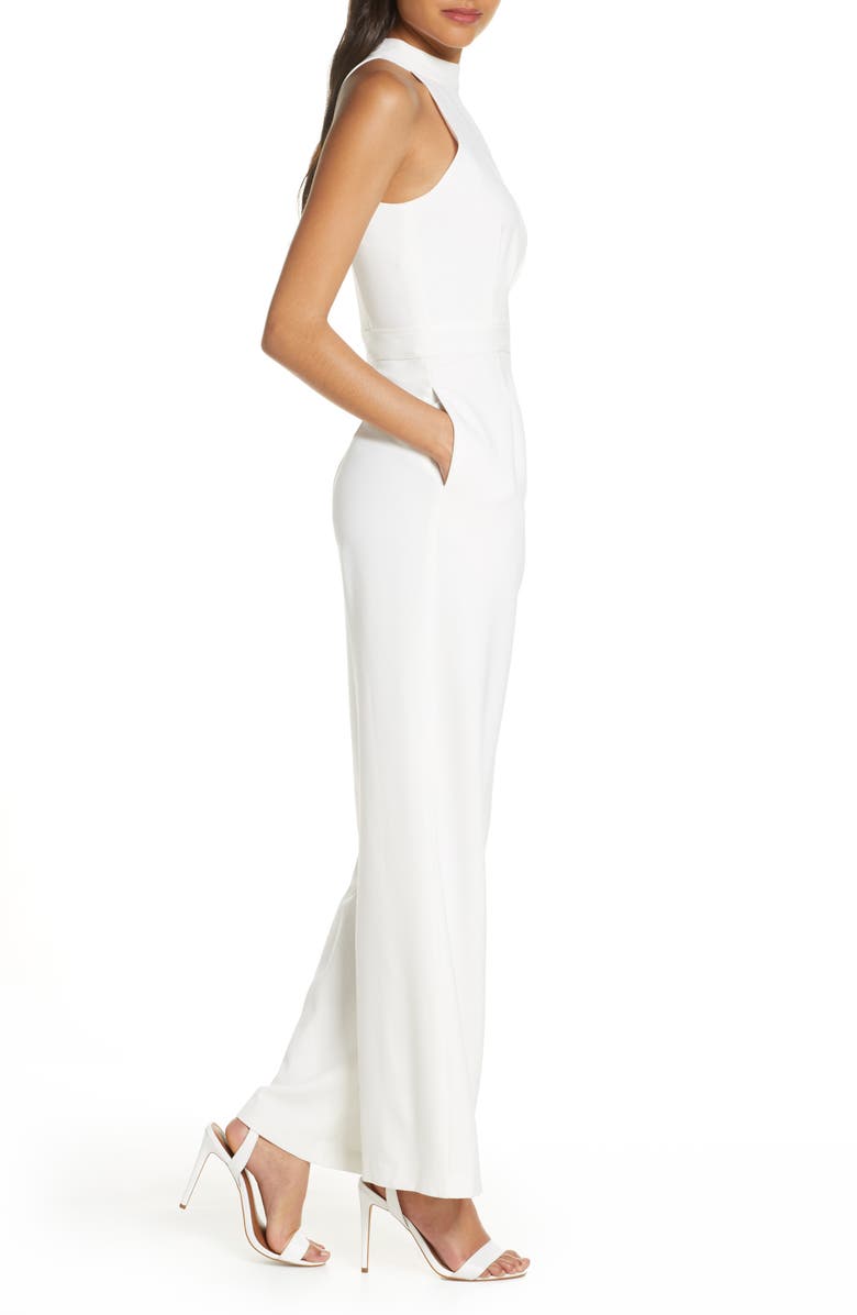 Vince Camuto Halter Neck Crepe Jumpsuit, Alternate, color, 