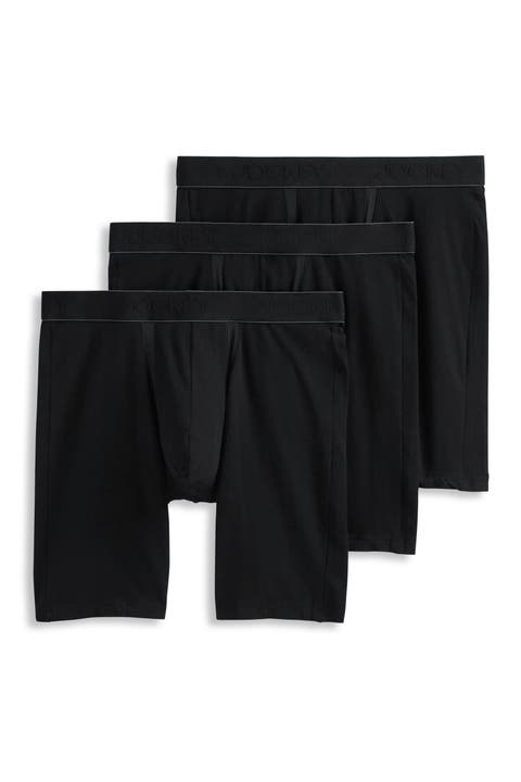 Men's Chafe Proof Pouch Cotton Stretch 8.5" Long Leg Boxer Brief - 3 Pack