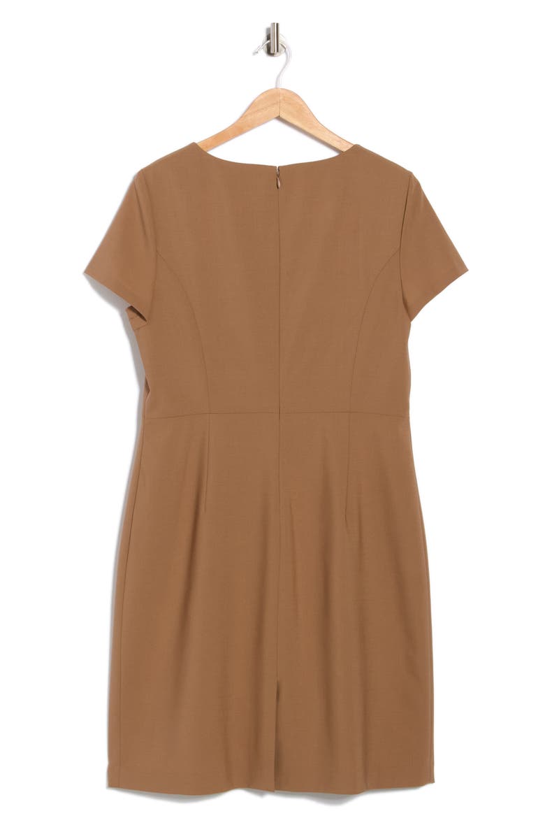 Betty Short Sleeve Shift Dress, Alternate, color, TRUFFLE
