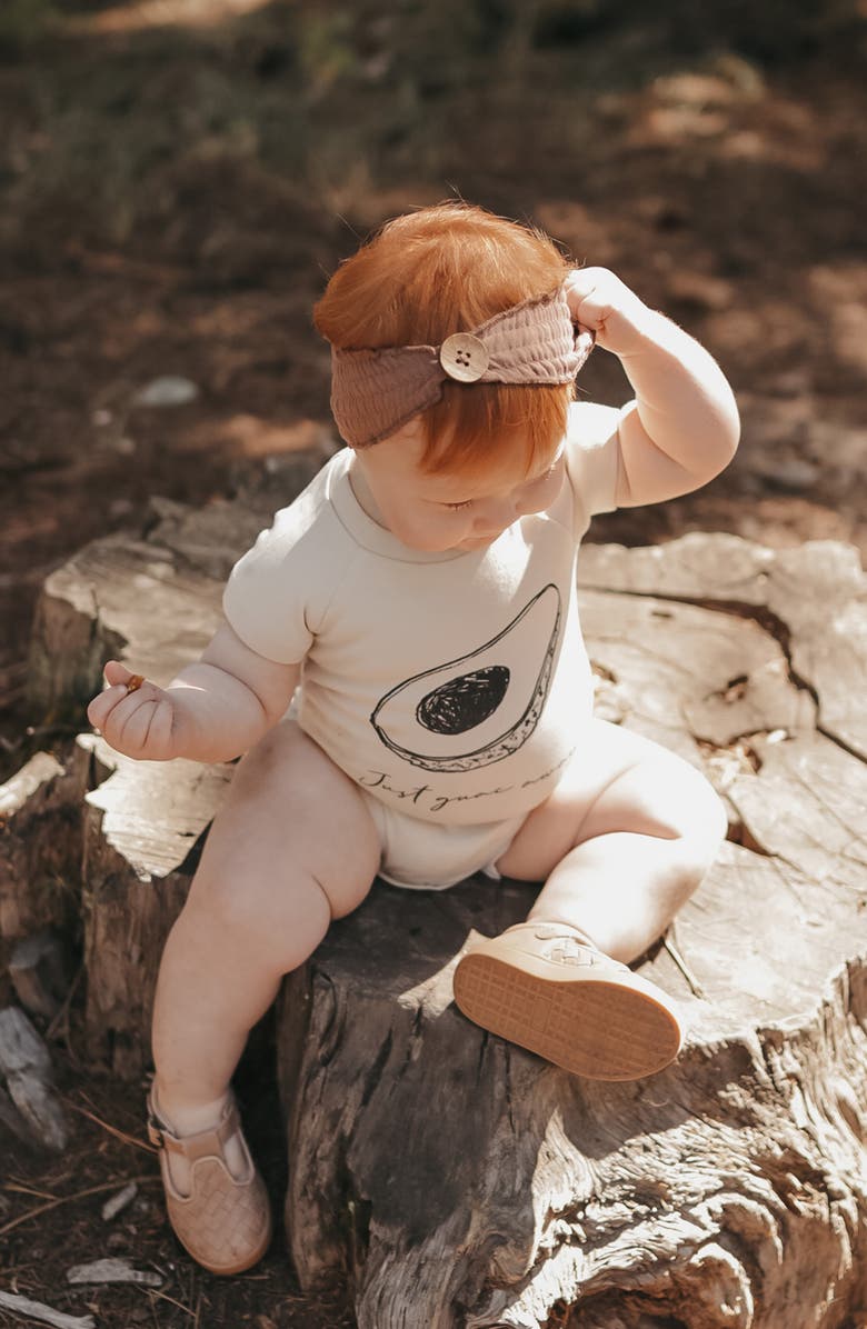 L'ovedbaby Organic Cotton Graphic Bodysuit, Alternate, color, Stone Avocado