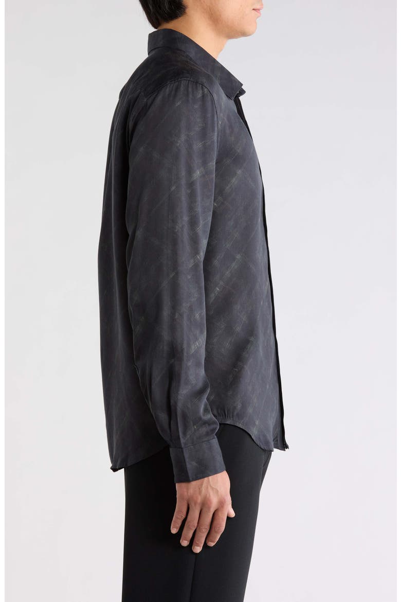Rodney Print Long Sleeve Hidden Placket Shirt, Alternate, color, MOSS