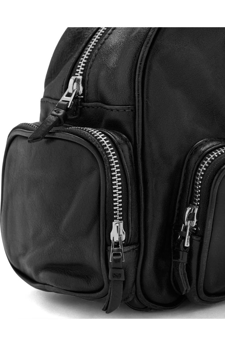MANGO Leather Bowling Bag, Alternate, color, Black