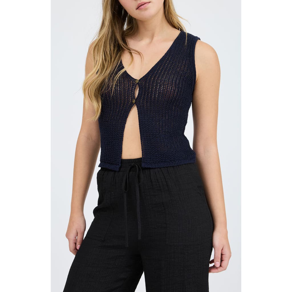BLU PEPPER BLU PEPPER BUTTON FRONT KNIT SLEEVELESS TOP