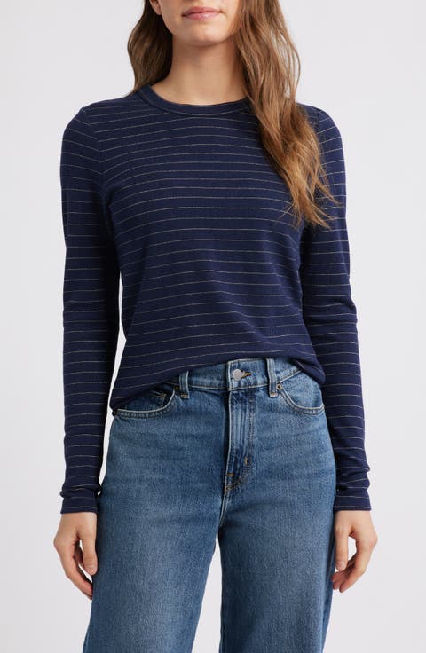 Lexi Stripe Sun-In Rib Long Sleeve T-Shirt