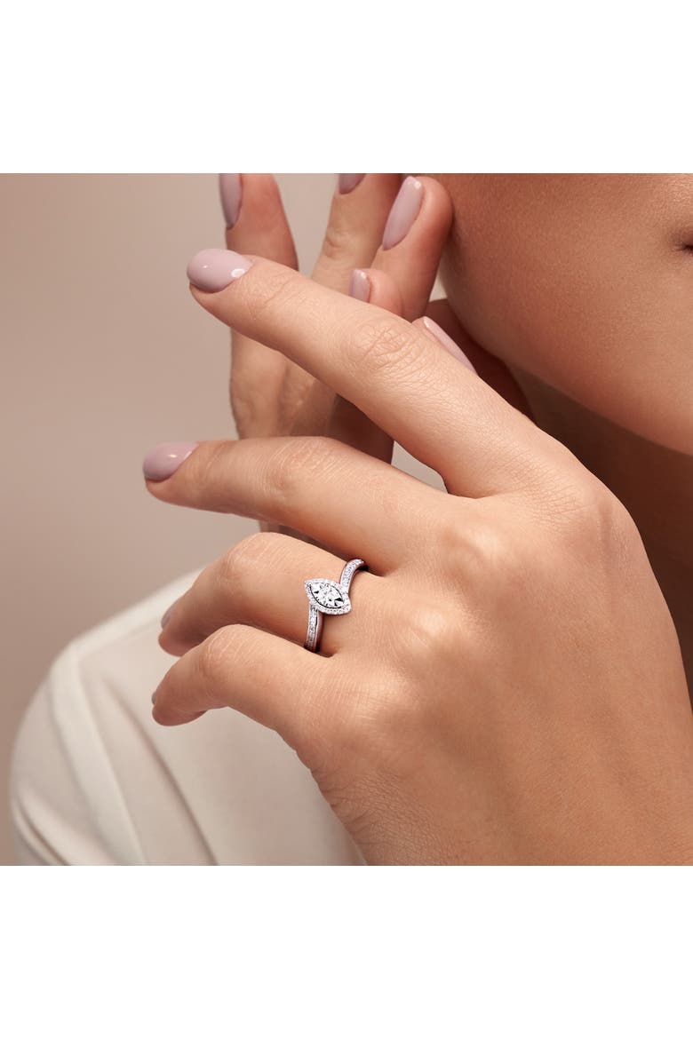 Diamond Halo Twist Ring Sterling Silver, Alternate, color, Sterling Silver