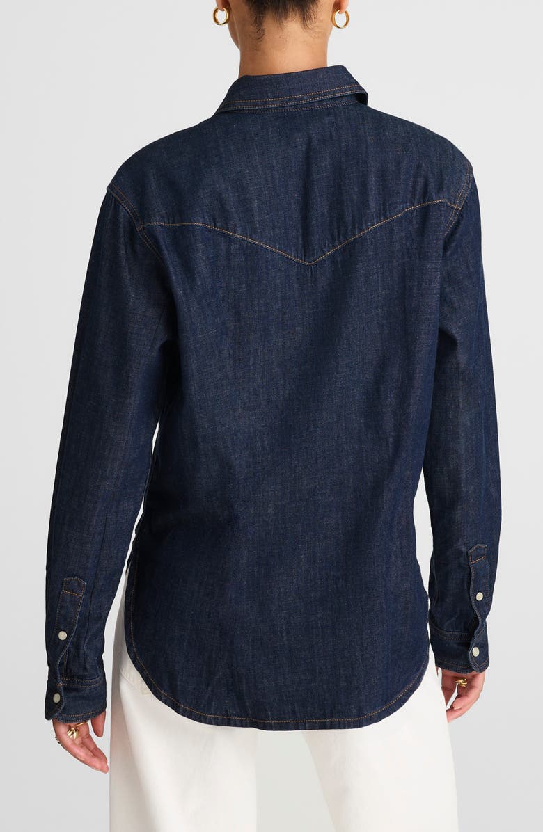 Madewell Western Oversize Denim Button-Up Shirt, Alternate, color, Rinse Wash