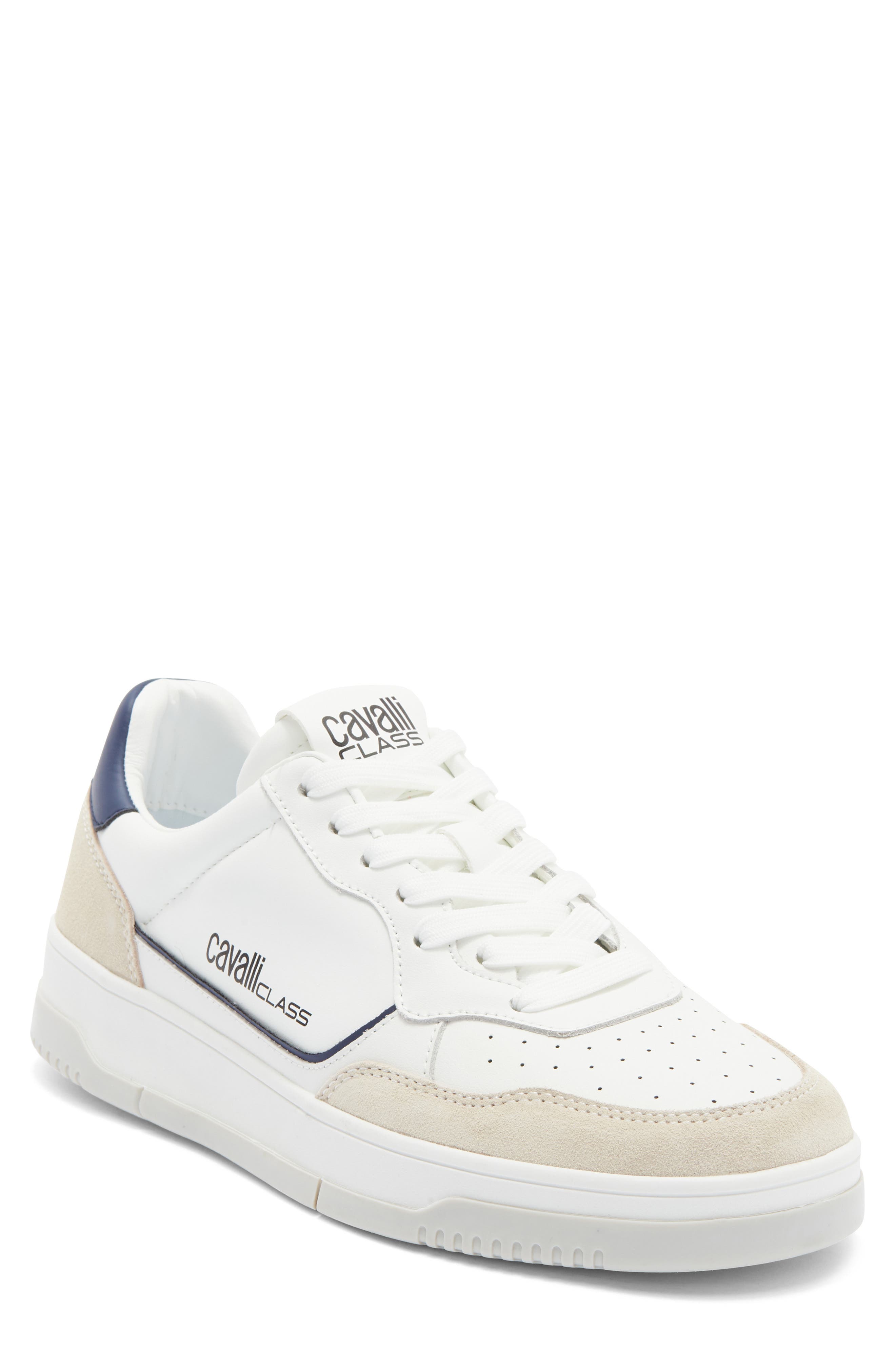 Roberto Cavalli Hip Sneaker, Main, color, White/ Off White/ Navy