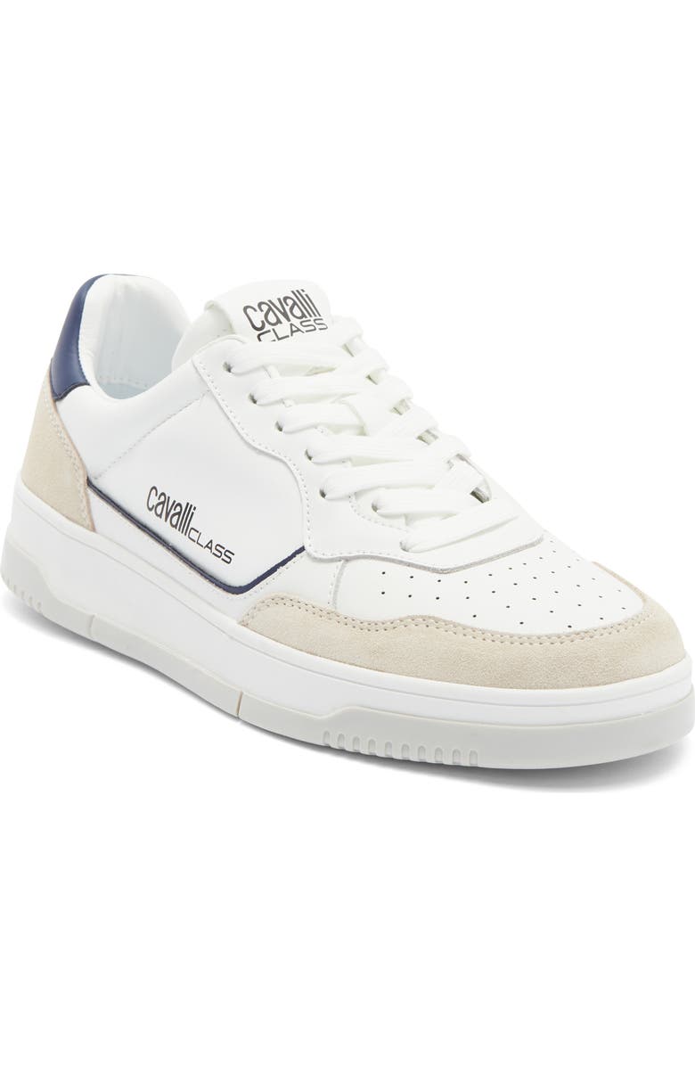Roberto Cavalli Hip Sneaker, Main, color, White/ Off White/ Navy