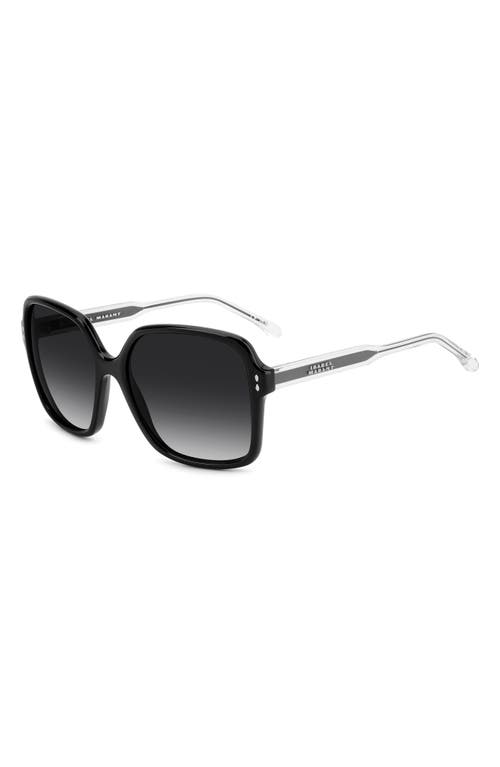 Isabel Marant 58mm Gradient Square Sunglasses In Black/dark Grey Sf