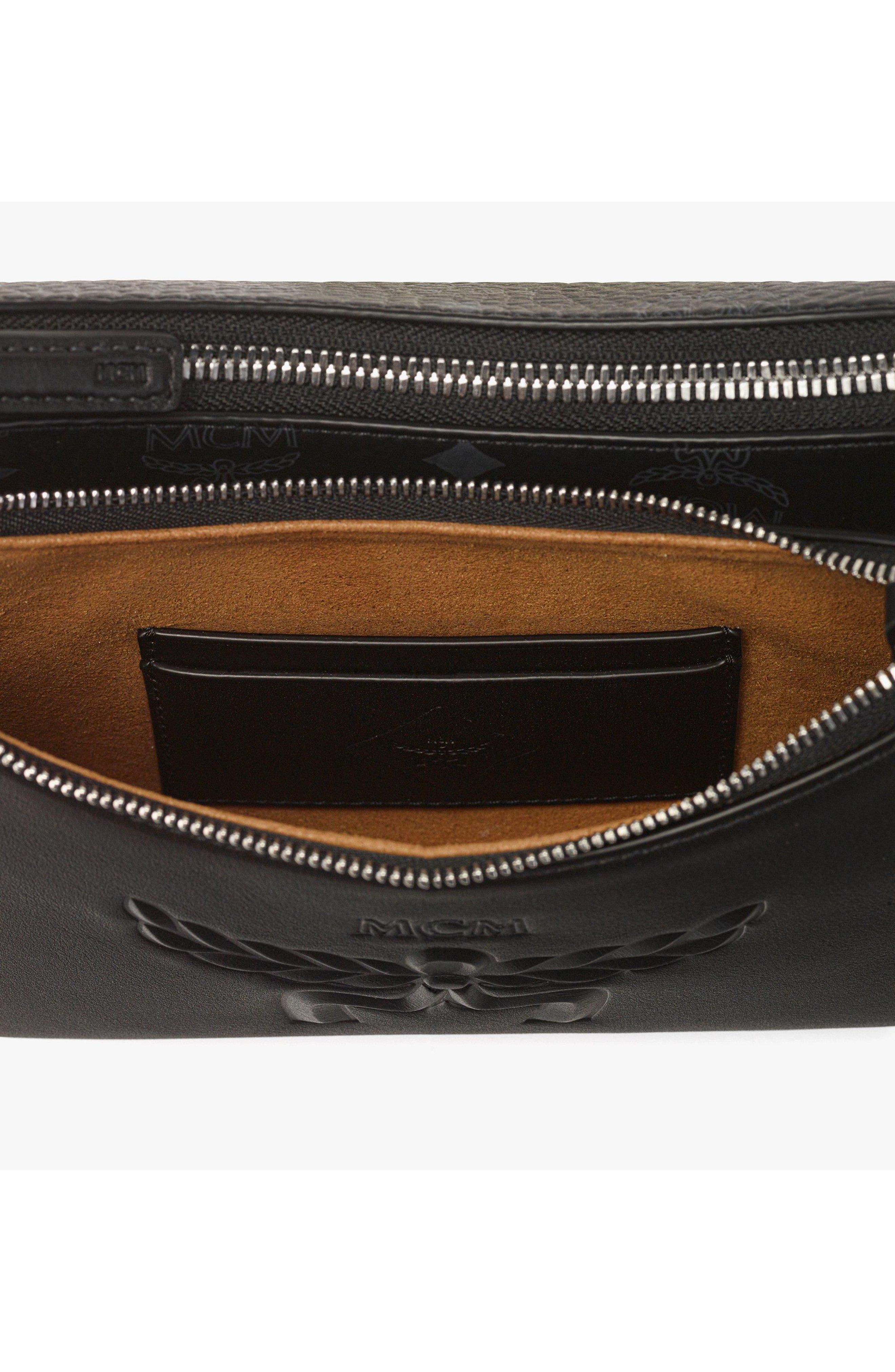 MCM Aren Duo Hobo in Visetos, Alternate, color, Black