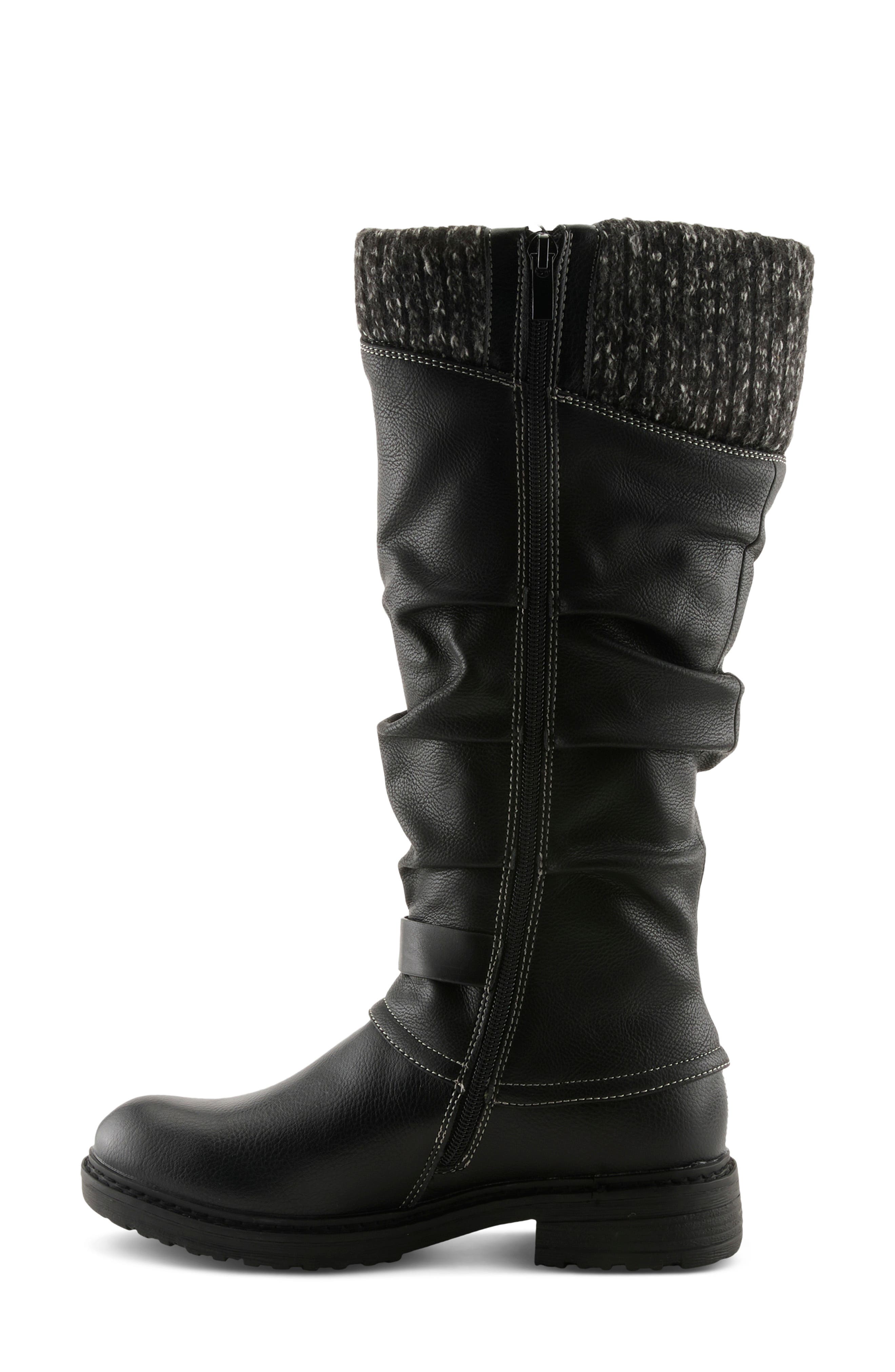Rowin Ruched Boot, Alternate, color, BLACK