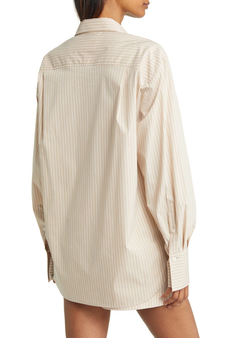 The Oversize Pinstripe Shirt, Alternate, color, MULTI SAND